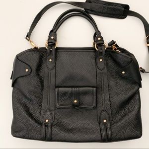 Franklin Covey Black Leather Lap Top Bag